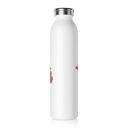Michigan Water Bottle (w/ Ruby Red Outline) | 20oz Double-Walled