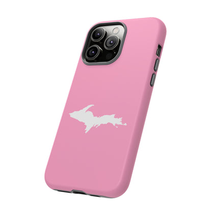 Michigan Upper Peninsula Tough Phone Case ('67 Caddie Pink w/ UP Outline) | Apple iPhone