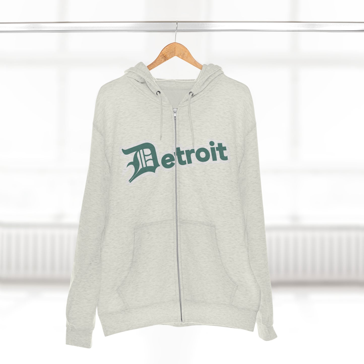 'Detroit' Hoodie (Copper Green w/ Old English 'D') | Unisex Full Zip