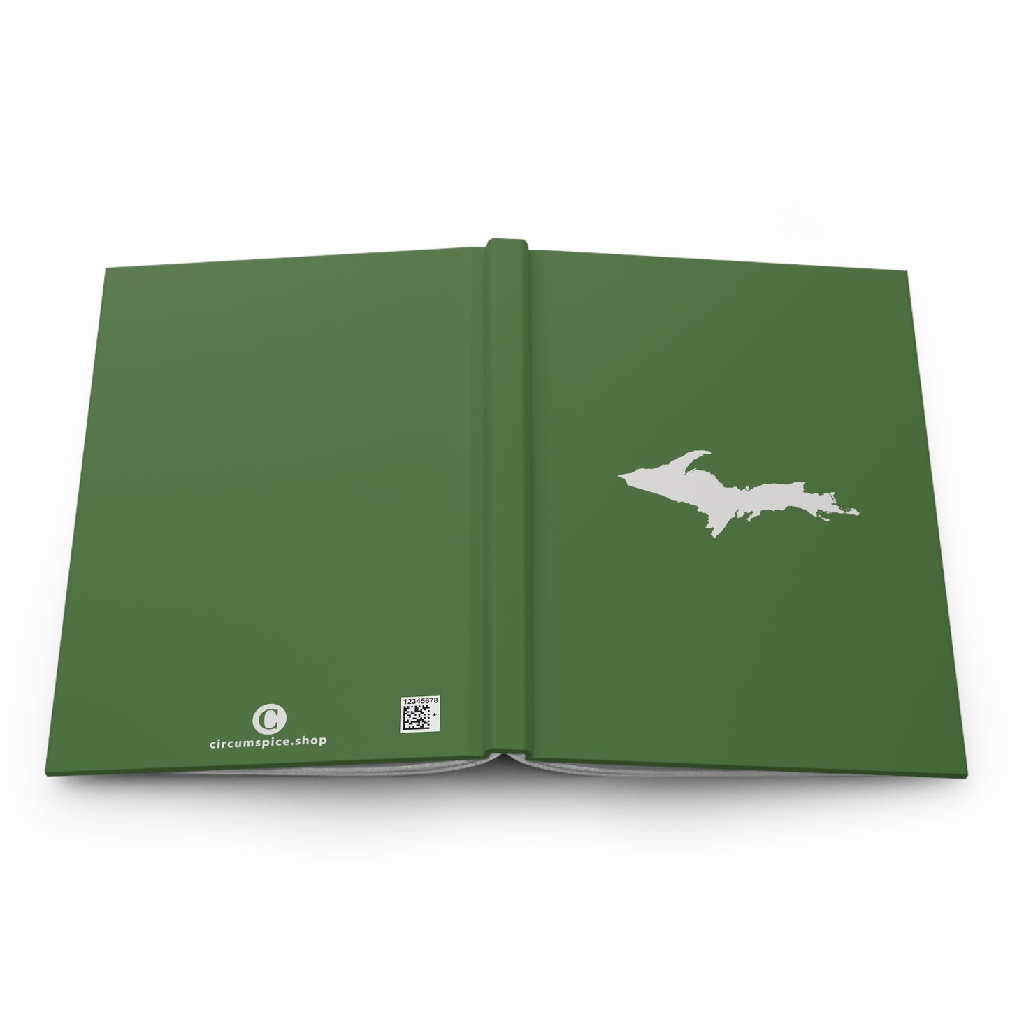 Michigan Upper Peninsula Hardcover Journal (Pine Green w/ UP Outline) | Ruled - 150pgs