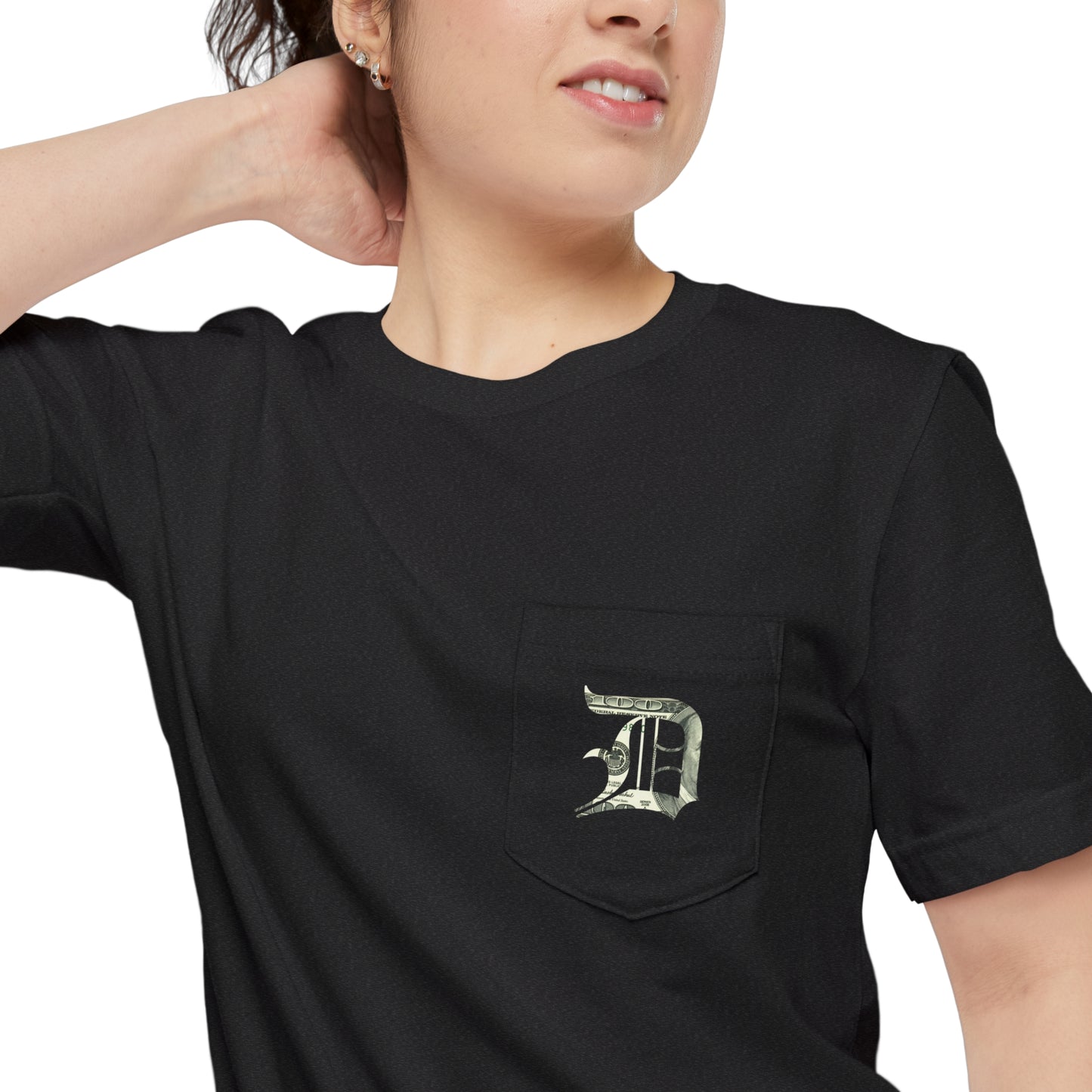 Detroit 'Old English D' Pocket T-Shirt (Benjamins Edition) | Unisex Standard
