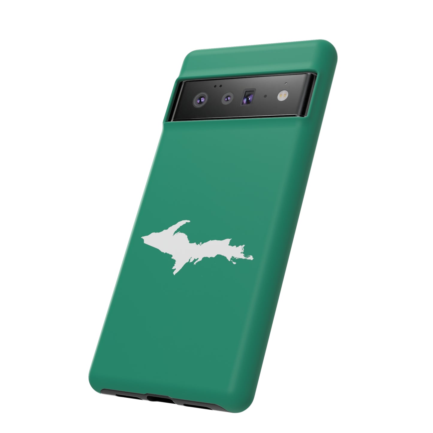 Michigan Upper Peninsula Tough Phone Case (Emerald Green w/ UP Outline) | Samsung & Pixel Android