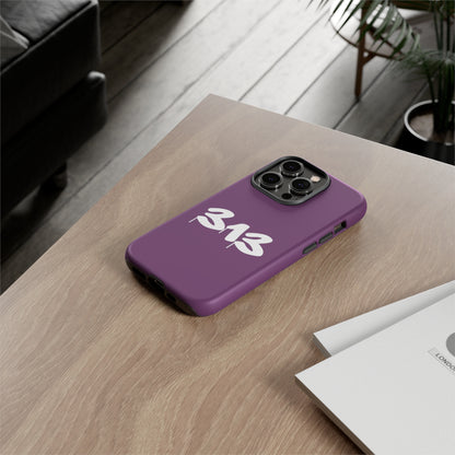 Detroit '313' Tough Phone Case (Plum Tag Font) | Apple iPhone