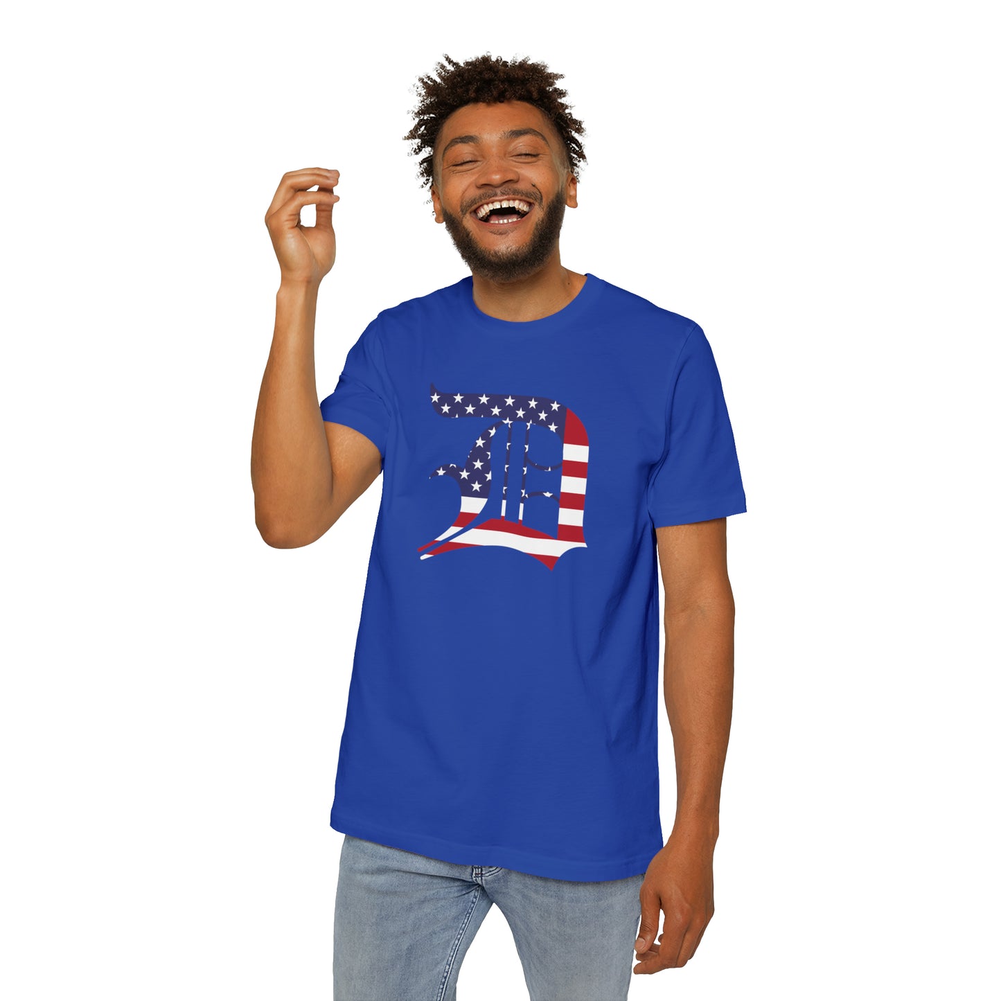 Detroit 'Old English D' T-Shirt (Patriotic Edition) | Made in USA