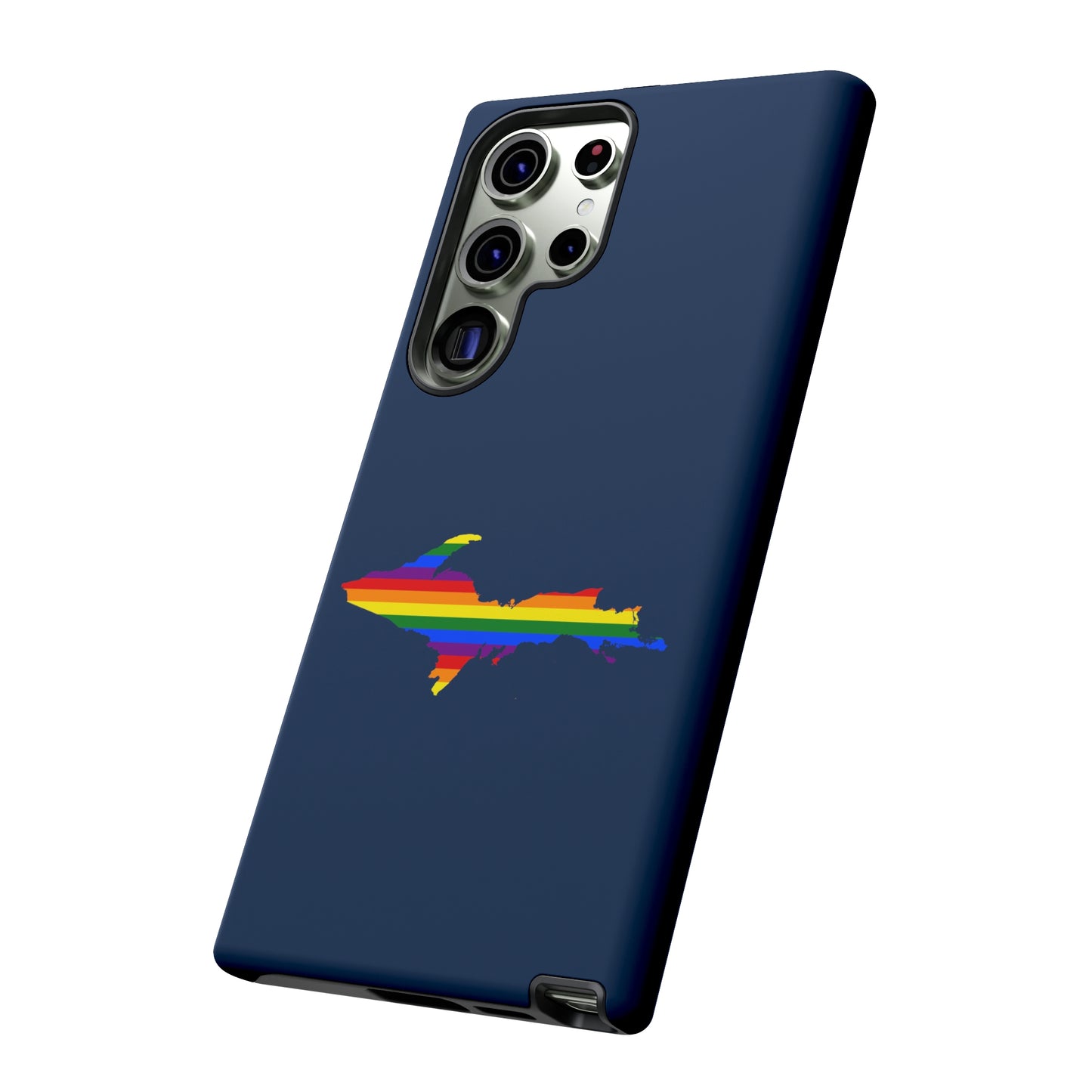 Michigan Upper Peninsula Tough Phone Case (Navy w/ UP Pride Flag Outline) | Samsung & Pixel Android