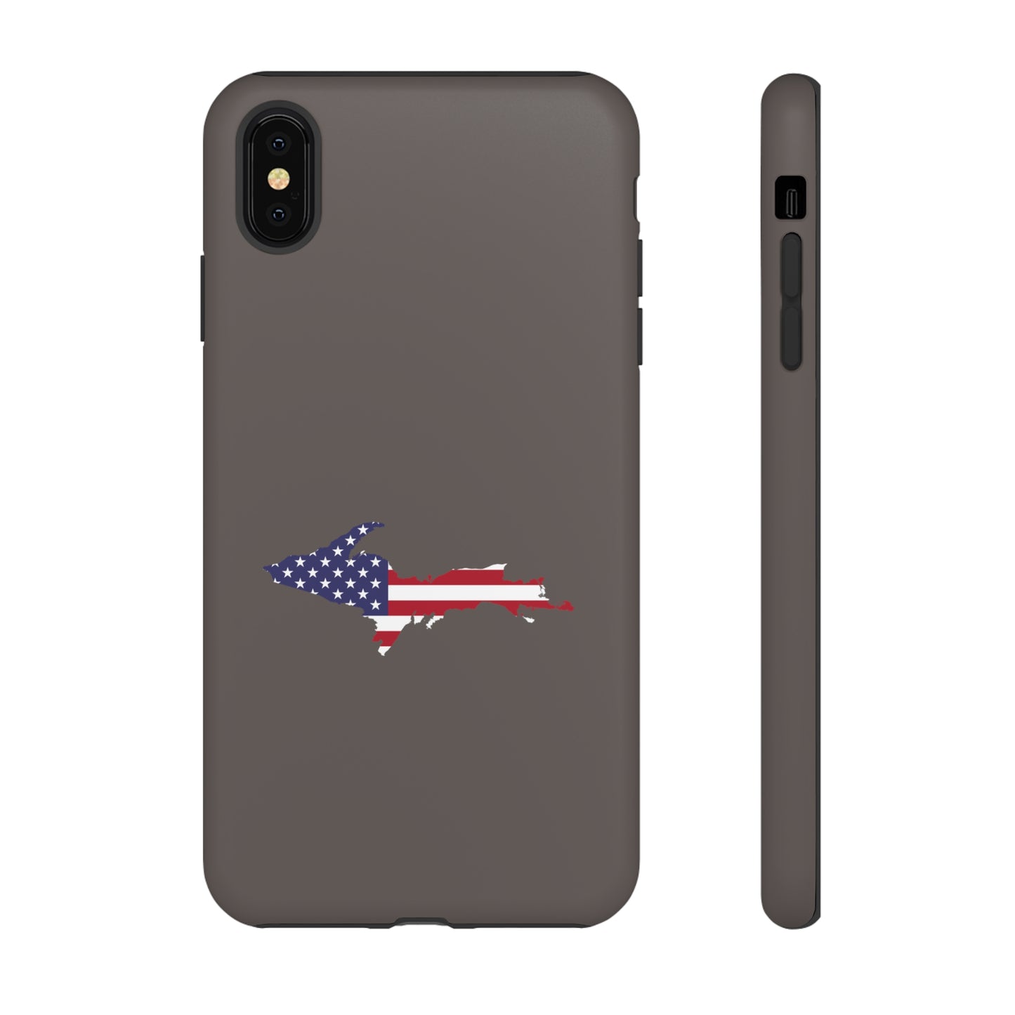 Michigan Upper Peninsula Tough Phone Case (Warren Tank Grey w/ UP USA Outline) | Apple iPhone