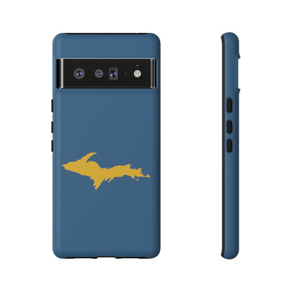 Michigan Upper Peninsula Tough Phone Case (Blueberry w/ Gold UP Outline) | Samsung & Pixel Android