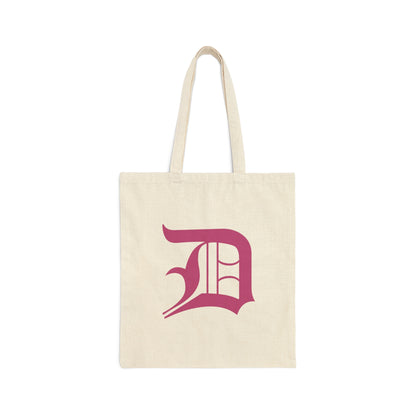 Detroit 'Old English D' Light Tote Bag (Apple Blossom Pink)