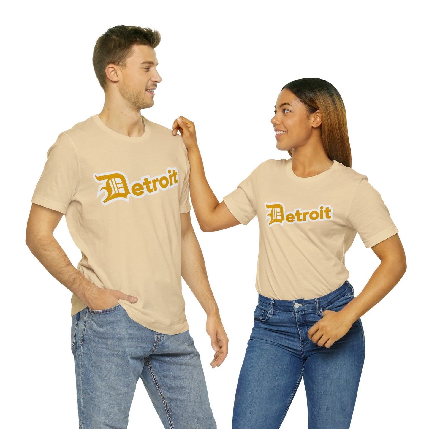 'Detroit' T-Shirt (Gold w/ Old English 'D') | Unisex Standard