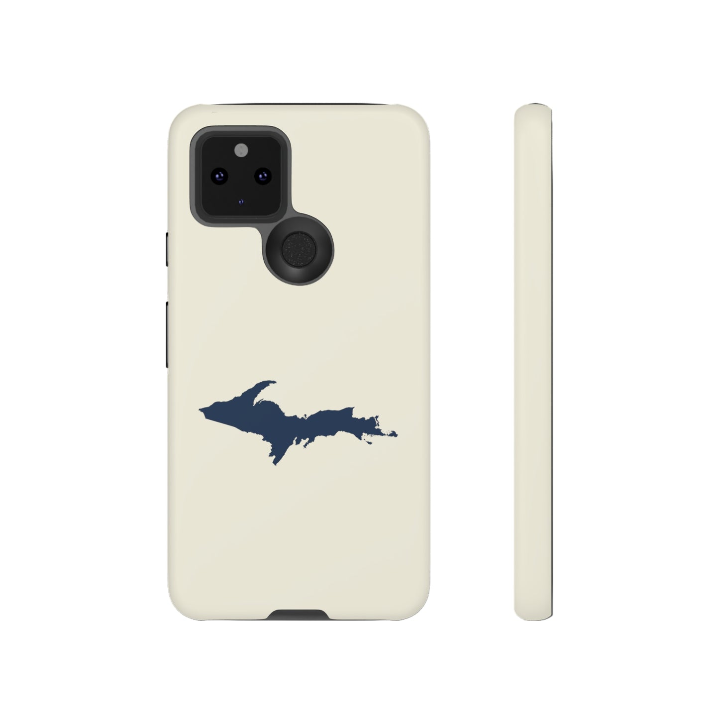 Michigan Upper Peninsula Tough Phone Case (Ivory w/ Navy UP Outline) | Samsung & Pixel Android