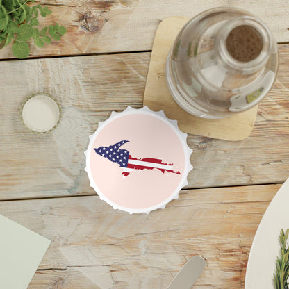 Michigan Upper Peninsula Bottle Opener (w/ UP USA Flag ) | Champagne Pink