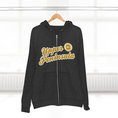 Upper Peninsula EST 1837' Hoodie (Gold Script Font) | Unisex Full Zip