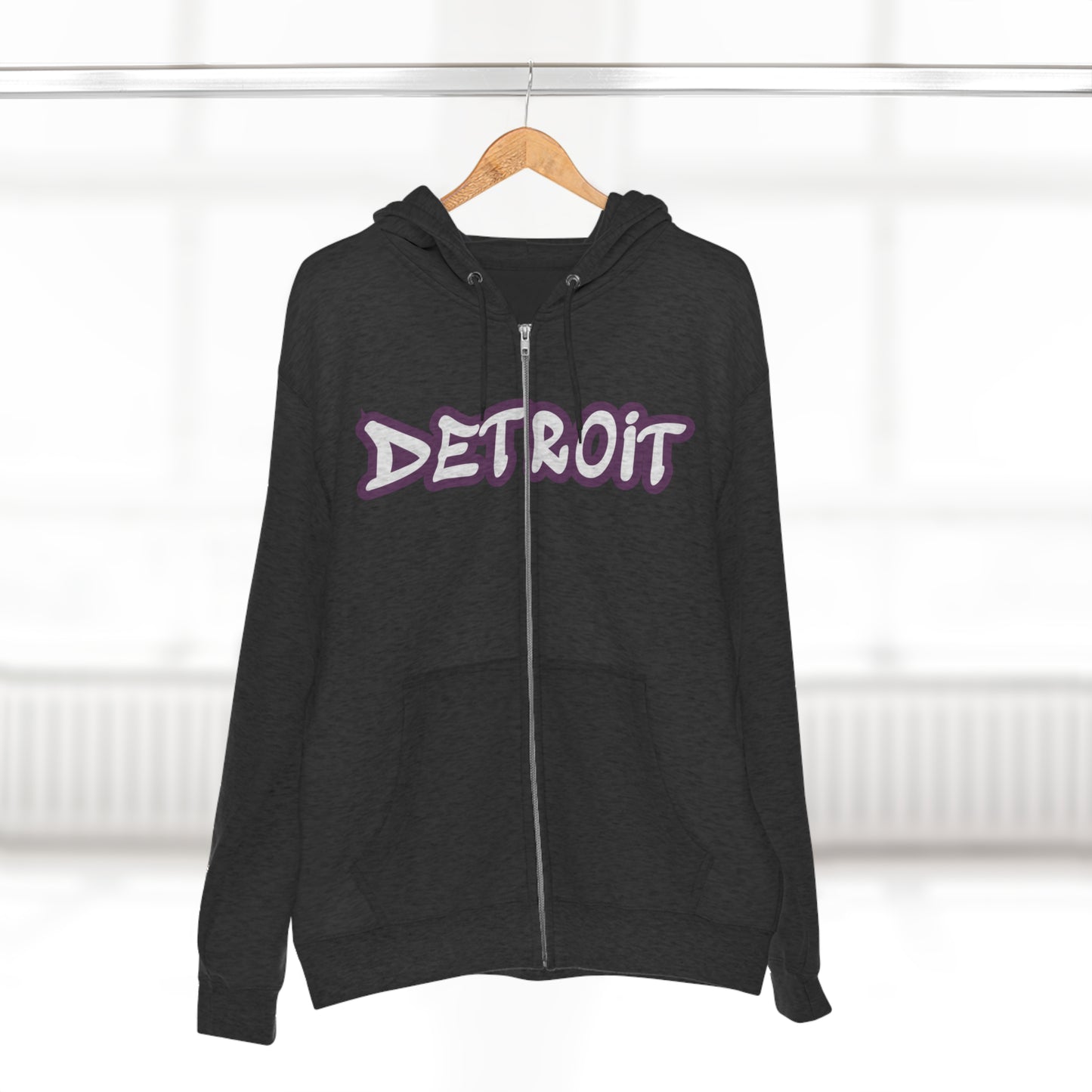 Detroit' Hoodie (Plum Tag Font) | Unisex Full Zip