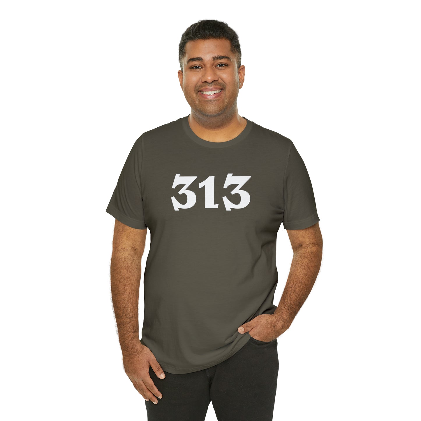 Detroit '313' T-Shirt (Angry Serif Font) | Unisex Standard Fit