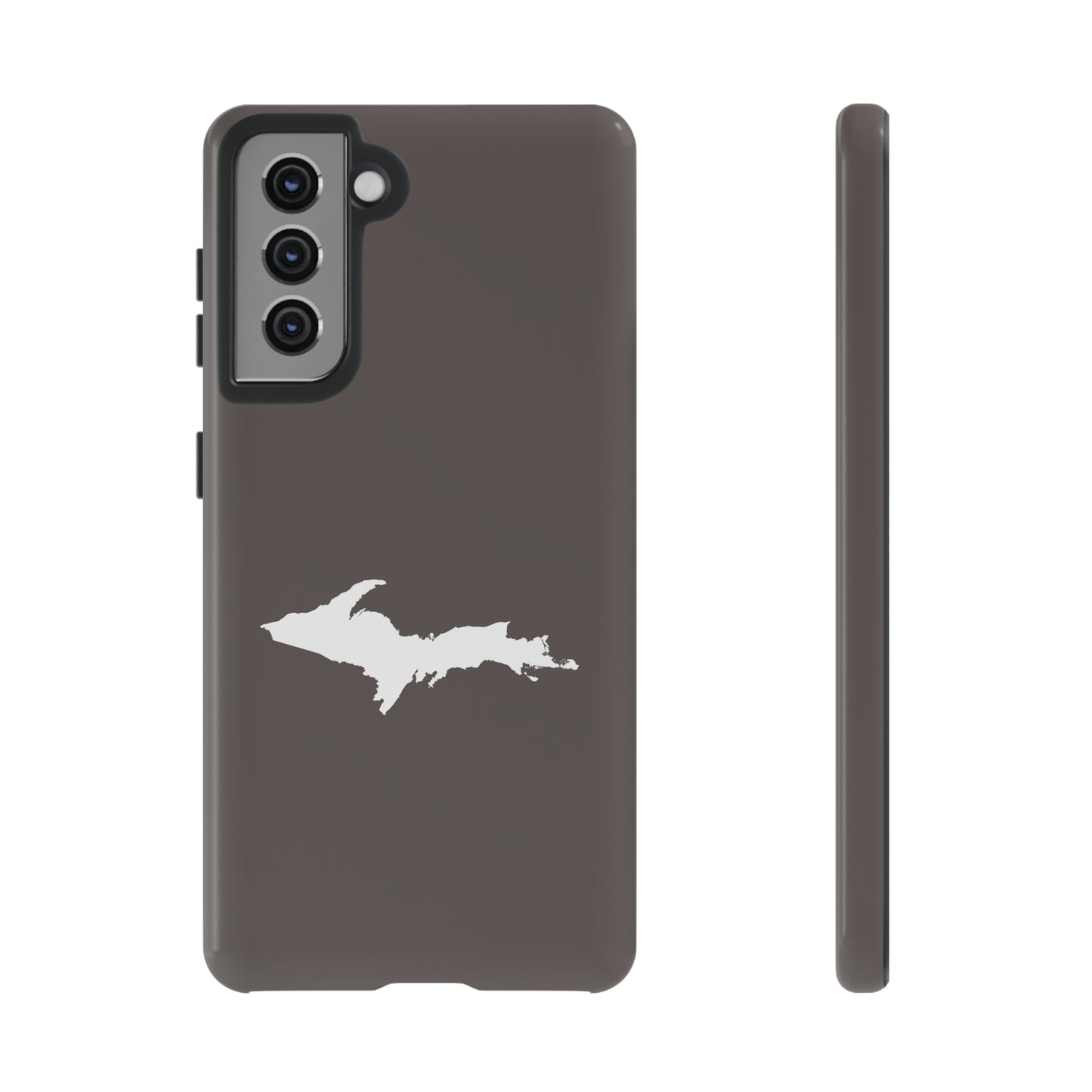 Michigan Upper Peninsula Tough Phone Case (Warren Tank Grey w/ UP Outline) | Samsung & Pixel Android