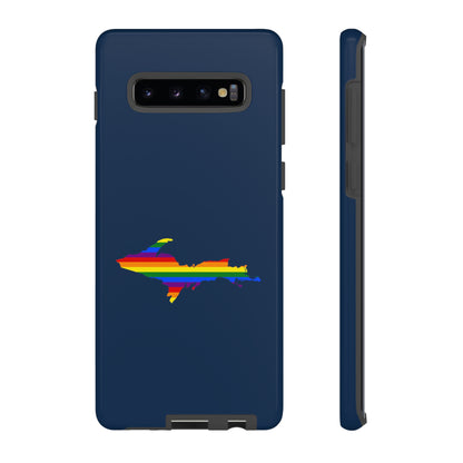 Michigan Upper Peninsula Tough Phone Case (Navy w/ UP Pride Flag Outline) | Samsung & Pixel Android