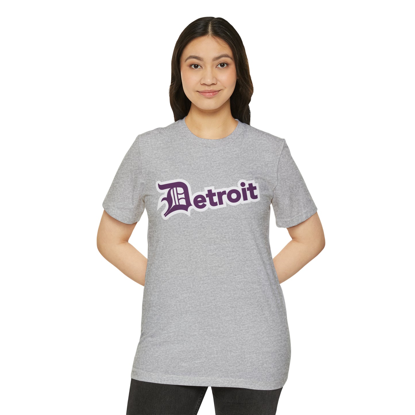 Detroit' T-Shirt (Plum Old English 'D') | Unisex Recycled Organic