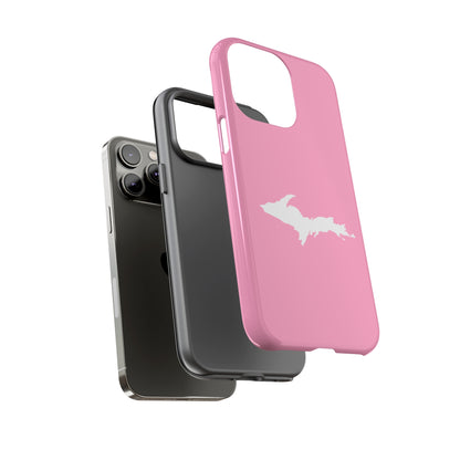 Michigan Upper Peninsula Tough Phone Case ('67 Caddie Pink w/ UP Outline) | Apple iPhone