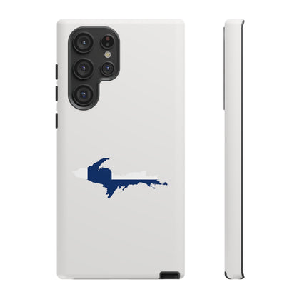 Michigan Upper Peninsula Tough Phone Case (Birch Bark White w/ UP Finland Flag Outline) | Samsung & Pixel Android