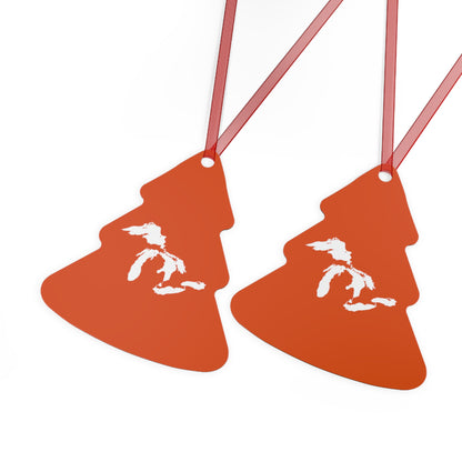 Great Lakes Christmas Ornament | Metal - Maple Leaf Orange