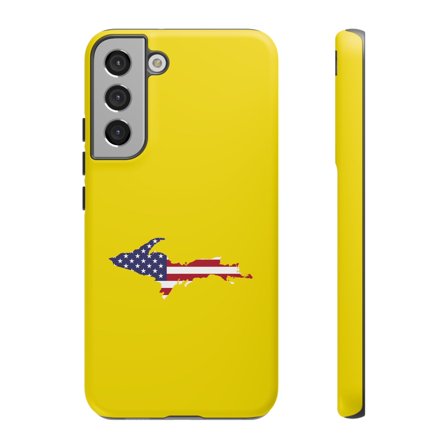 Michigan Upper Peninsula Tough Phone Case (Gadsen Yellow w/ UP USA Flag Outline) | Samsung & Pixel Android