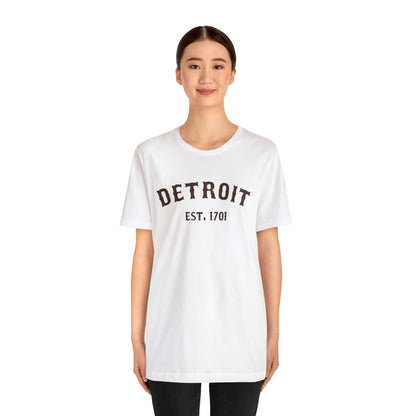 'Detroit EST. 1701' T-Shirt (Hickory Ballpark Font) | Unisex Standard