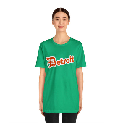 'Detroit' T-Shirt (Maple Leaf Orange w/ Old English 'D') | Unisex Standard