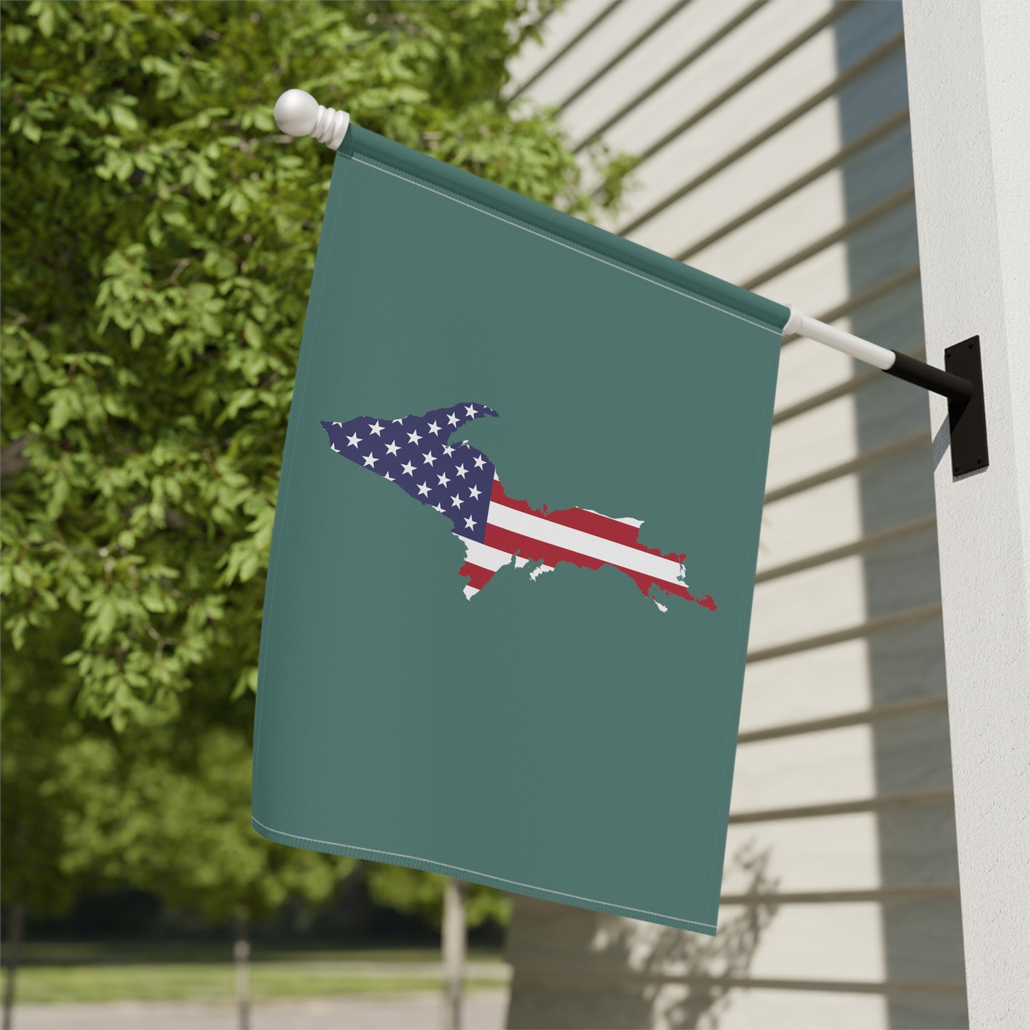 Michigan Upper Peninsula Home & Garden Flag (w/ UP USA Flag) | Copper Green