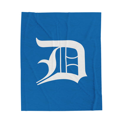 Detroit 'Old English D' Plush Blanket | Azure