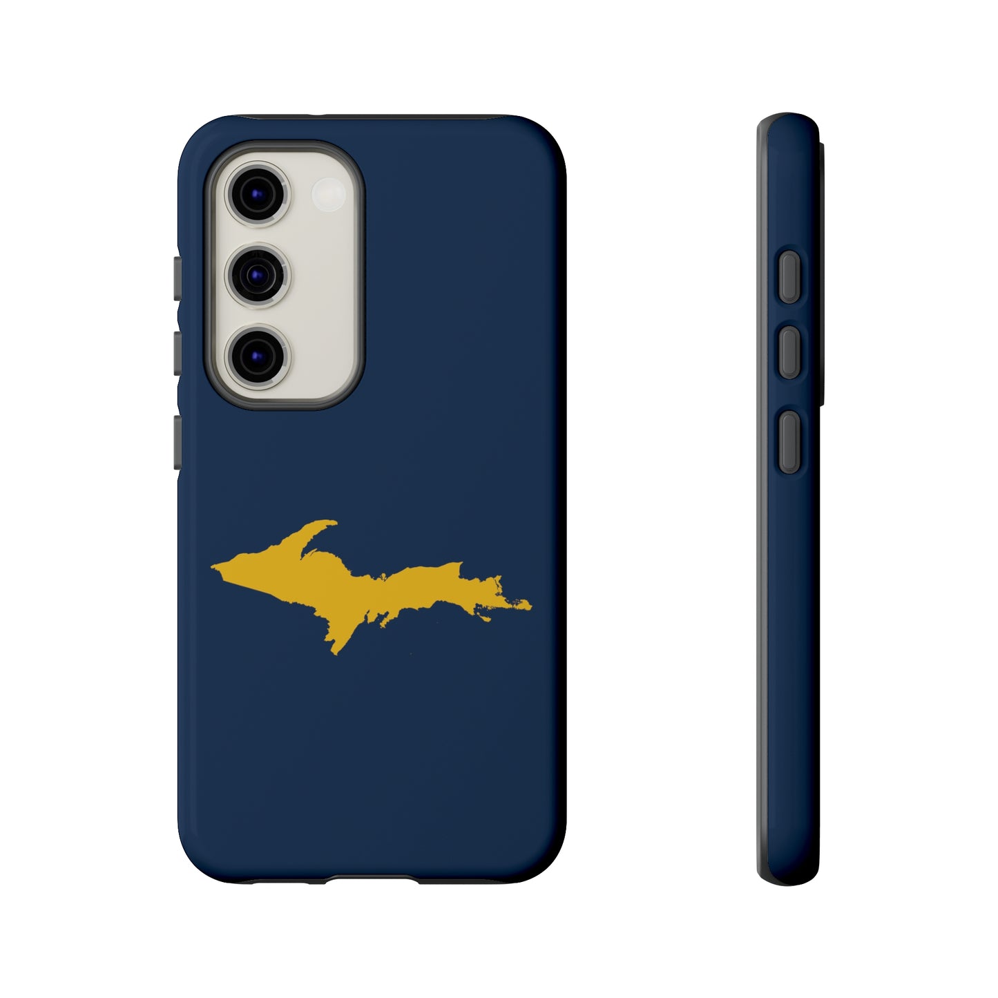 Michigan Upper Peninsula Tough Phone Case (Navy w/ Gold UP Outline) | Samsung & Pixel Android