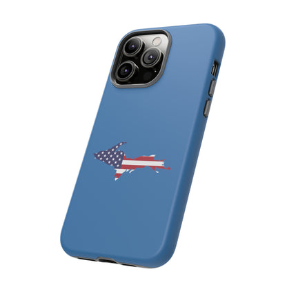 Michigan Upper Peninsula Tough Phone Case (Lake Superior Blue w/ UP USA Flag Outline) | Apple iPhone