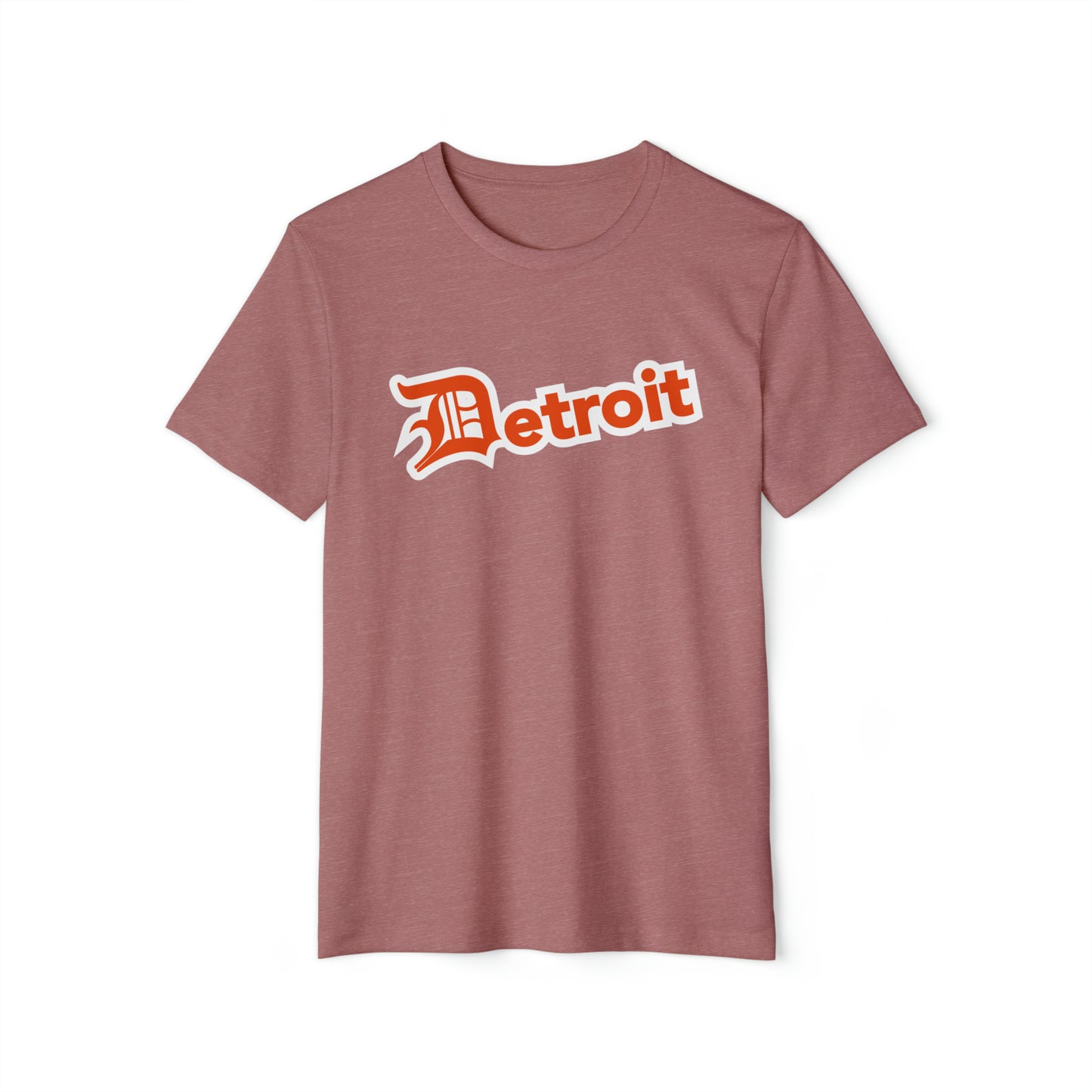 'Detroit' T-Shirt (Maple Leaf Orange Old English 'D') | Unisex Recycled Organic