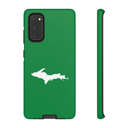 Michigan Upper Peninsula Tough Phone Case (Mackinac Bridge Green w/ UP Outline) | Samsung & Pixel Android