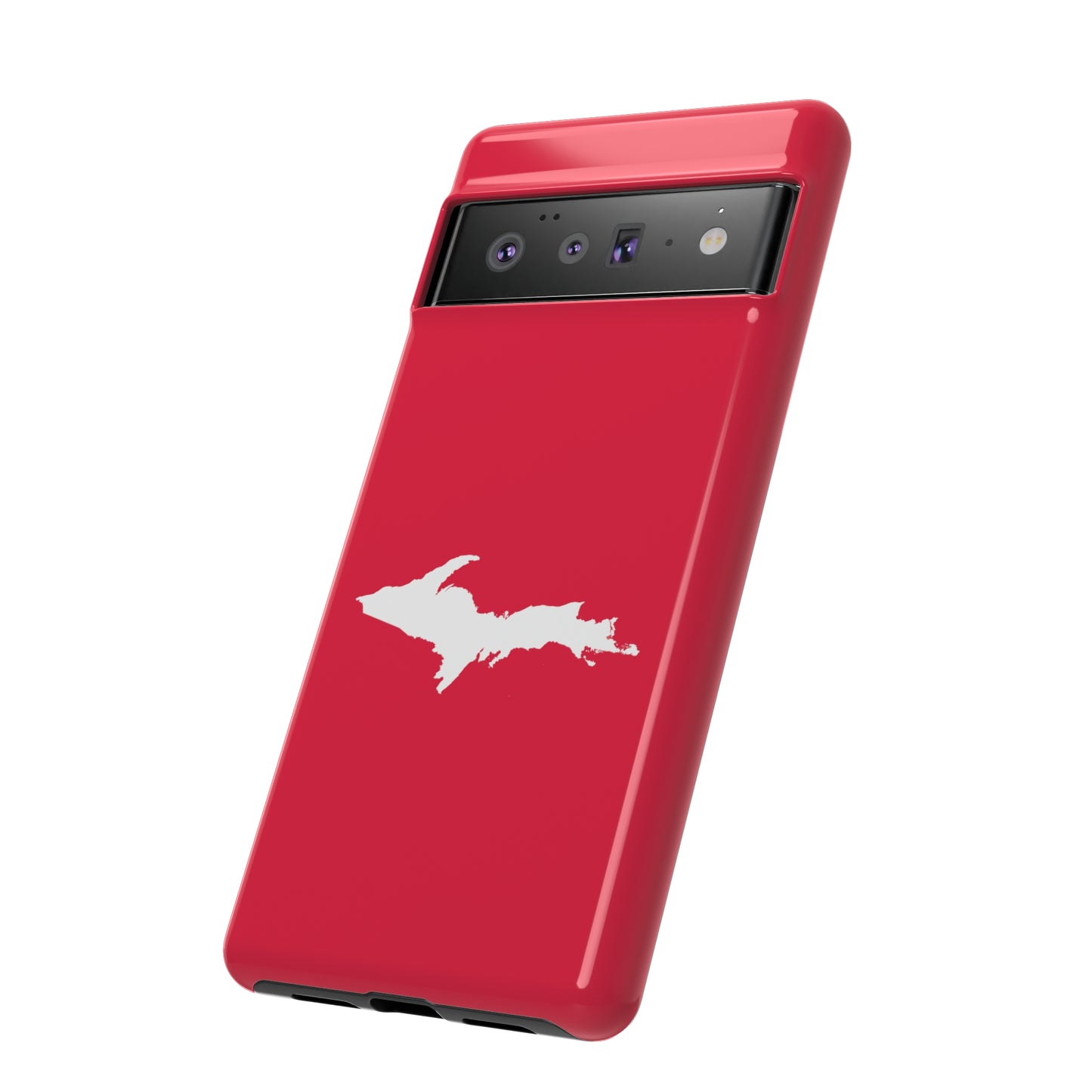 Michigan Upper Peninsula Tough Phone Case (Lighthouse Red w/ UP Outline) | Samsung & Pixel Android