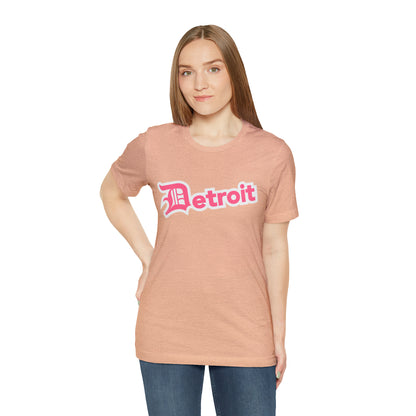 'Detroit' T-Shirt (Rhodochrosite Pink w/ Old English 'D') | Unisex Standard