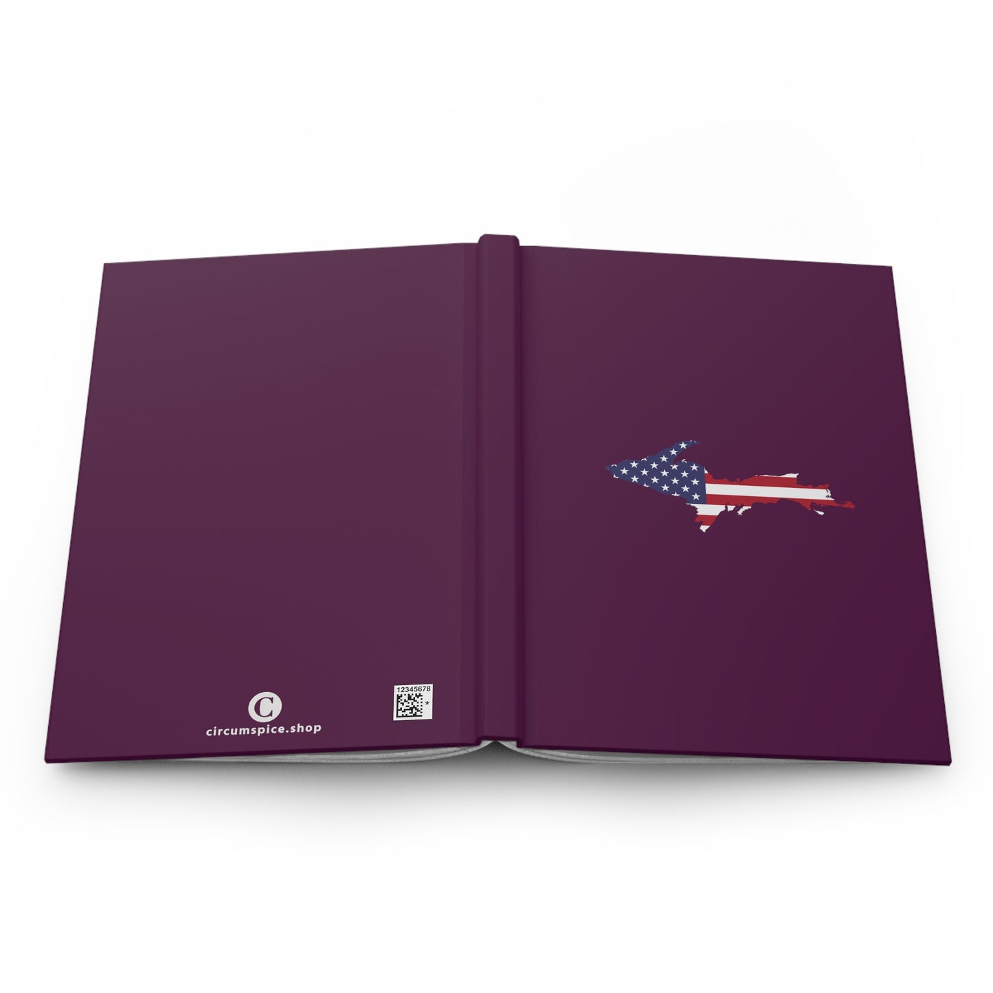 Michigan Upper Peninsula Hardcover Journal (w/ UP USA Flag) | Ruled - Tyrian Purple