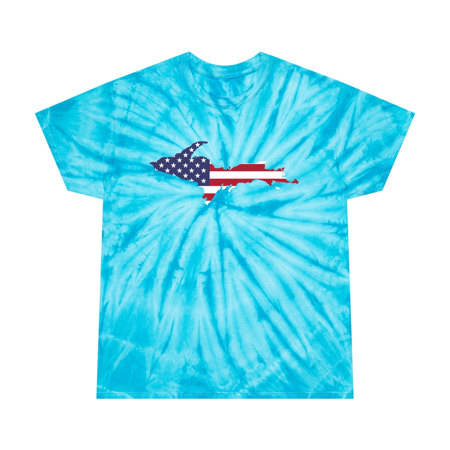 Michigan Upper Peninsula Tie-Dye T-Shirt (w/ UP USA Flag) | Unisex Cyclone