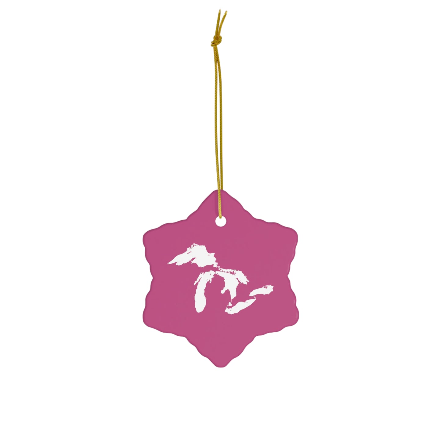 Great Lakes Christmas Ornament (Apple Blossom Pink) | Ceramic