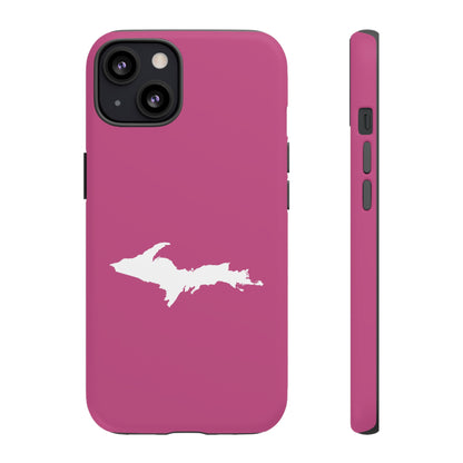 Michigan Upper Peninsula Tough Phone Case (Apple Blossom Pink w/ UP Outline) | Apple iPhone