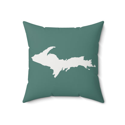 Michigan Upper Peninsula Accent Pillow (w/ UP Outline) | Copper Green