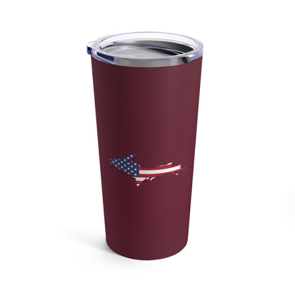 Michigan Upper Peninsula Tumbler (w/ UP USA Flag) | Old Mission Burgundy - 20oz