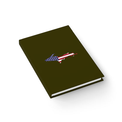 Michigan Upper Peninsula Blank Sketchbook (w/ UP USA Flag) | Military Green