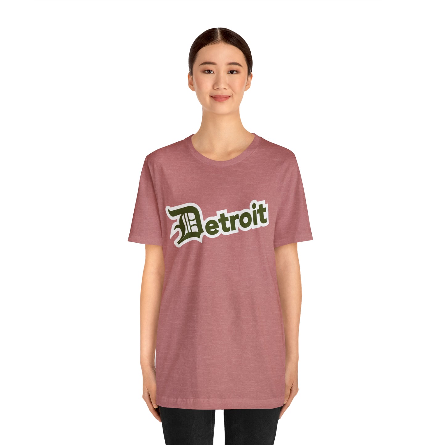 'Detroit' T-Shirt (Army Green w/ Old English 'D') | Unisex Standard