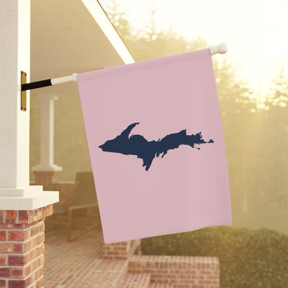 Michigan Upper Peninsula Home & Garden Flag (w/ UP Outline) | Pale Pink