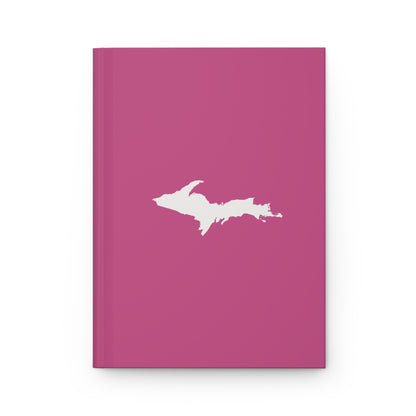 Michigan Upper Peninsula Hardcover Journal (Apple Blossom Pink w/ UP Outline) | Ruled - 150pgs