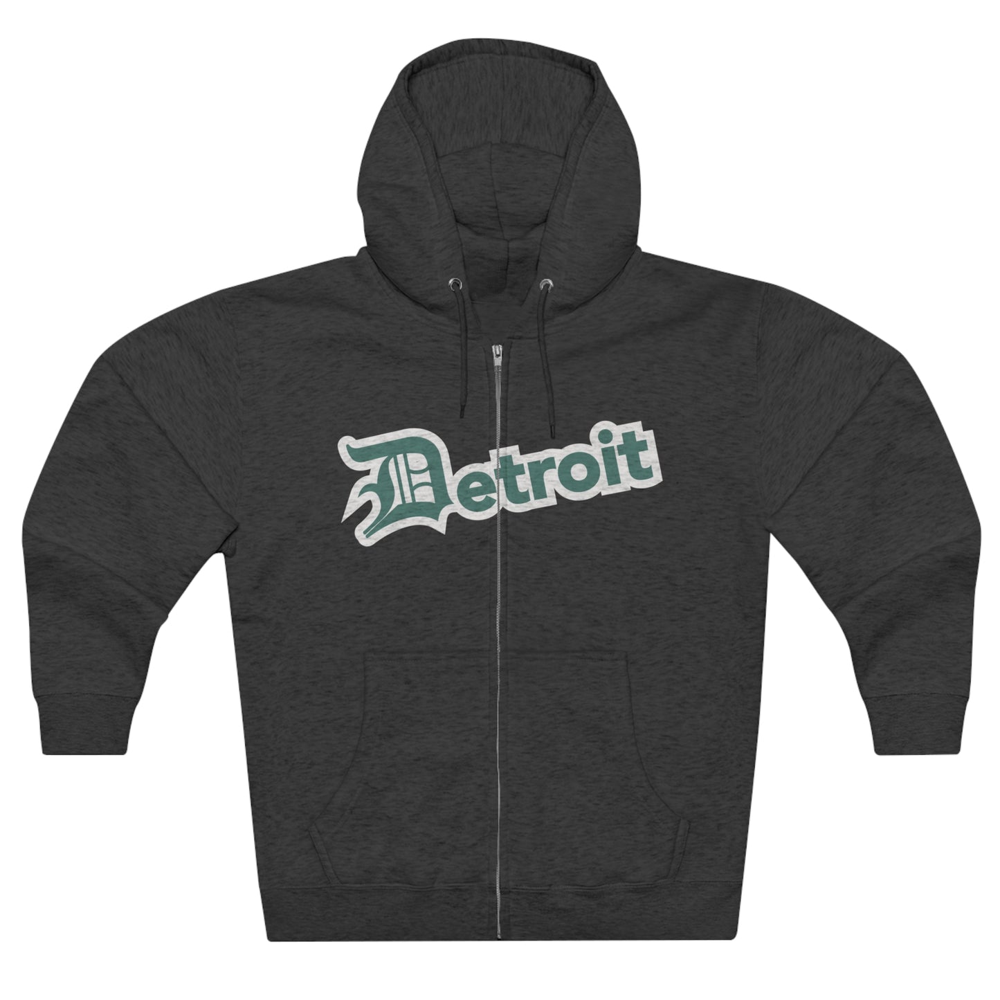 'Detroit' Hoodie (Copper Green w/ Old English 'D') | Unisex Full Zip