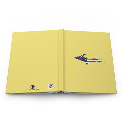 Michigan Upper Peninsula Hardcover Journal (w/ UP USA Flag) | Ruled - Cherry Yellow