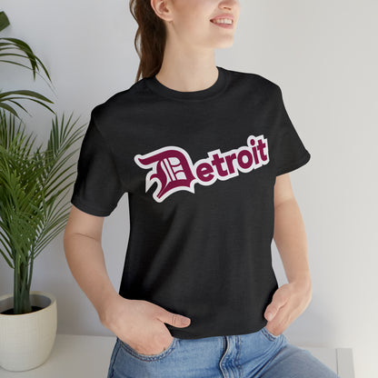 'Detroit' T-Shirt (Ruby Red w/ Old English 'D') | Unisex Standard