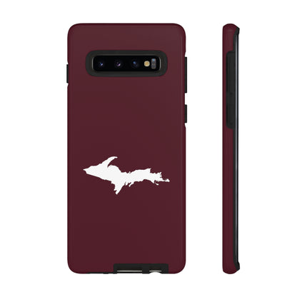 Michigan Upper Peninsula Tough Phone Case (Pinot Red w/ UP Outline) | Samsung & Pixel Android