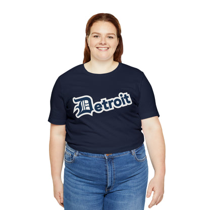 'Detroit' T-Shirt (Navy w/ Old English 'D') | Unisex Standard